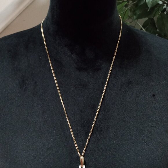 Women Modern Fashion Big Pendant Gold Tone Long Teardrop Necklace w/ Round Clasp - Picture 2 of 10